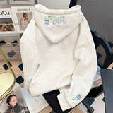 加绒圣诞卡通刺绣卫衣男女减龄连帽上衣外套102B-W2764P58加绒68，女装短外套，星座102B