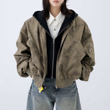 秋25美式潮牌扎染假两件连帽夹克情侣宽松街头外套102B-JK8841P85，男装夹克，星座102B
