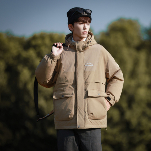 户外登山露营羽绒服男潮牌加厚保暖连帽白鸭绒外套102B-Y8807P165图片