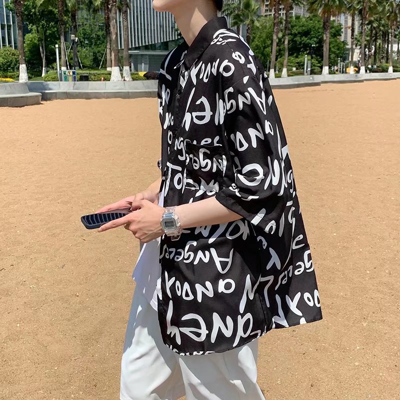 夏季薄款学生宽松韩版设计感小众轻熟港风上衣102B-C8610P28特,男装衬衫,星座102B
