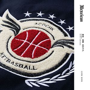 平铺图外套潮ins百搭痞帅宽松潮流帅气棒球服夹克男102B-W9913P75图片