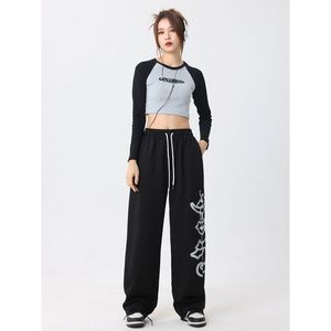 运动裤抽绳宽松字母印花卫裤爵士裤hiphop嘻哈潮牌102B-K753P40图片