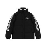 情侣款2025潮条纹棉服面包服男女宽松冬加厚外套102B-M1315P95，男装棉衣，星座102B
