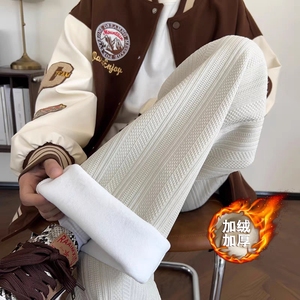 日系慵懒风裤子男款春秋季潮牌直筒宽松bf潮流阔腿垂坠感休闲长裤图片