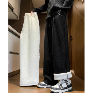 秋2025糯米裤直筒长裤学生软糯休闲裤男女裤子102B-K618P45加绒55图片