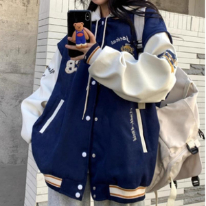 秋冬2025美式复古棒球服外套宽松连帽夹克潮102B-JK848P78加棉88图片