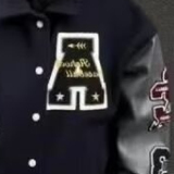 秋2025重工刺绣拼皮潮牌棒球服外套长袖翻领夹克102B-JK307P78，男装夹克，星座102B