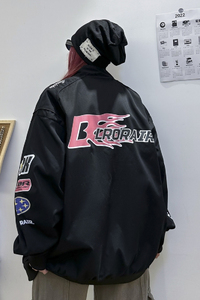 原图有*高街刺绣潮牌棒球服情侣夹克棉服102B-J108P85夹棉F98图片