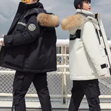 可直播吃货羽绒服狐狸毛领加厚反光条工装鸭绒102B-Y068P200特价，男装羽绒服，星座102B