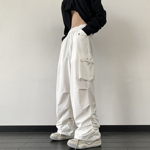美式大口袋工装裤春夏阔腿裤宽松显瘦休闲运动伞兵裤102B-K812P45图片