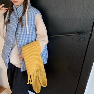 韩系格子马夹棉服外套宽松加厚保暖无袖马甲棉衣102B-M1322P68图片