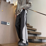 秋2025冲锋裤男裤直筒撞色长裤潮牌宽松美式休闲裤102B-K8111P58，男装休闲裤，星座102B