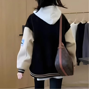 秋2025棒球服外套设计感刺绣宽松学生夹克潮牌开衫102B-JK847P75图片