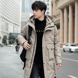 25备货3万件男中长款冬季连帽80绒加厚羽绒服男外套102B-Y045P195图片