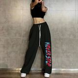 秋2025欧美跨境外贸高腰束脚宽松跳舞hiphop运动裤102B-K735P38，女装休闲裤，星座102B