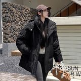 加厚潮男大领子连帽工装情侣款宽松保暖羽绒服男女102B-Y5922P185，男装羽绒服，星座102B