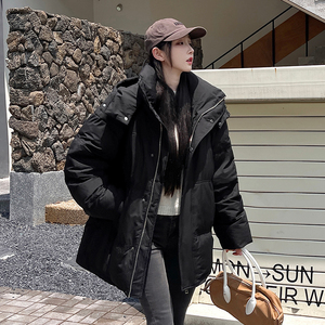 加厚潮男大领子连帽工装情侣款宽松保暖羽绒服男女102B-Y5922P185，男装羽绒服，星座102B