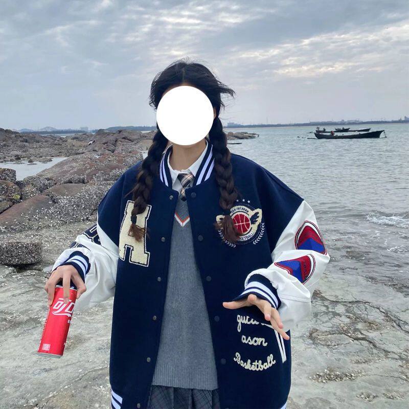 春款外套韩版宽松ins刺绣拼接美式复古棒球服外穿102B-W9913P75,女装短外套,星座102B