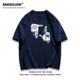 纯棉精梳个性街头hiphop潮牌手势短袖t恤男女夏T恤102B-T816P30，男装T恤，星座102B