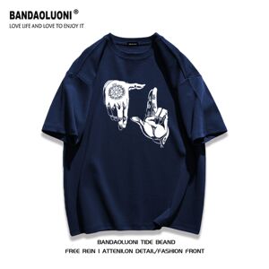 纯棉精梳个性街头hiphop潮牌手势短袖t恤男女夏T恤102B-T816P30图片