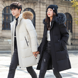 羽绒服情侣中长款冬装大毛领加厚斜口袋男女白鸭绒102B-Y3209P235，男装羽绒服，星座102B