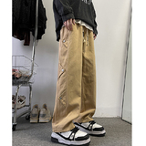 秋2025纯棉排扣伐木裤工装裤韩版宽松直筒裤休闲裤102B-K809P55，男装工装外套，星座102B