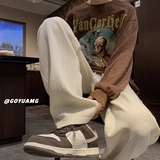 秋2025提花麦穗条休闲裤运动裤学生韩版宽松直筒长裤102B-K509P45，女装休闲裤，星座102B