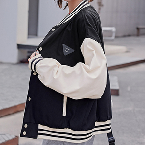 秋2025双面穿拼色棒球服宽松学生外套休闲夹克上衣102B-JK849P78图片