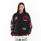 秋25徽章拼接撞色棒球服外套潮牌情侣宽松夹克外套102B-JK583P75，男装夹克，星座102B