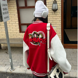 美式复古蛇印花棒球服夹克宽松拼接皮袖外套ins潮102B-JK5215P68，男装夹克，星座102B