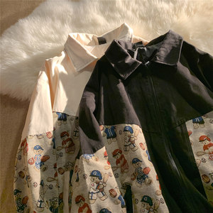 2024秋设计感拼接小熊夹克外套复古棒球服ins潮男女102B-W362P55