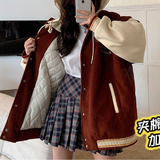 棒球服宽松字母刺绣连帽外套休闲夹克男女潮102B-JK7803P75加厚85，男装夹克，星座102B