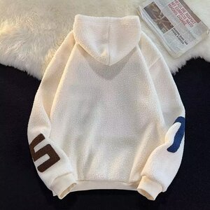 秋25羊羔绒潮牌宽松休闲卫衣高街字母连帽上衣外套102B-W8214P55图片