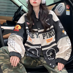 秋2025美式潮牌炸街机车风夹克外套男女休闲上衣潮102B-JK8054P78图片