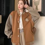 秋25美式慵懒学院风棒球服外套撞色宽松休闲夹克102B-JK873P75，男装夹克，星座102B