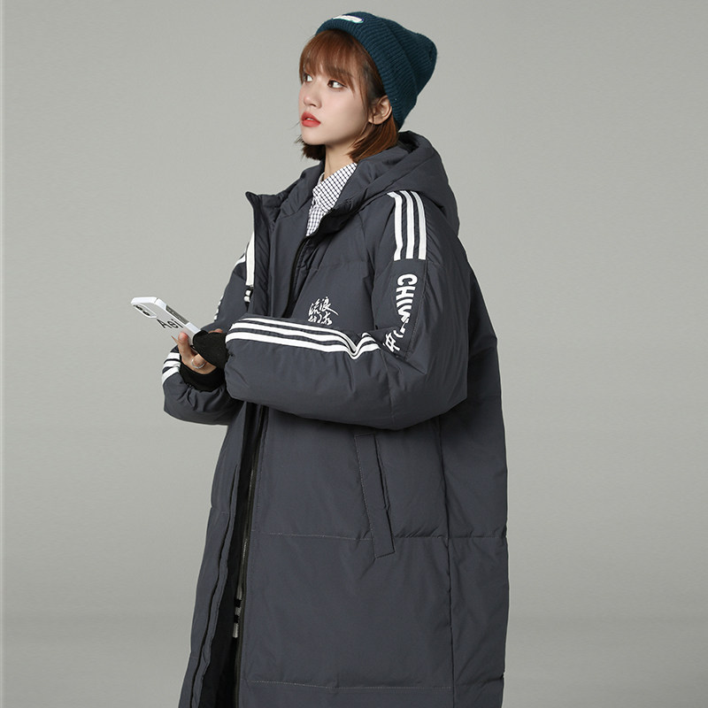加厚潮男字体印花连帽中长情侣宽松工装羽绒服男女102B-Y5066P165,男装羽绒服,星座102B