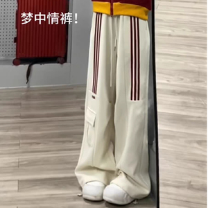 美式高街vibe裤子男秋冬季加绒保暖阔腿裤大口袋宽松休闲运动长裤图片