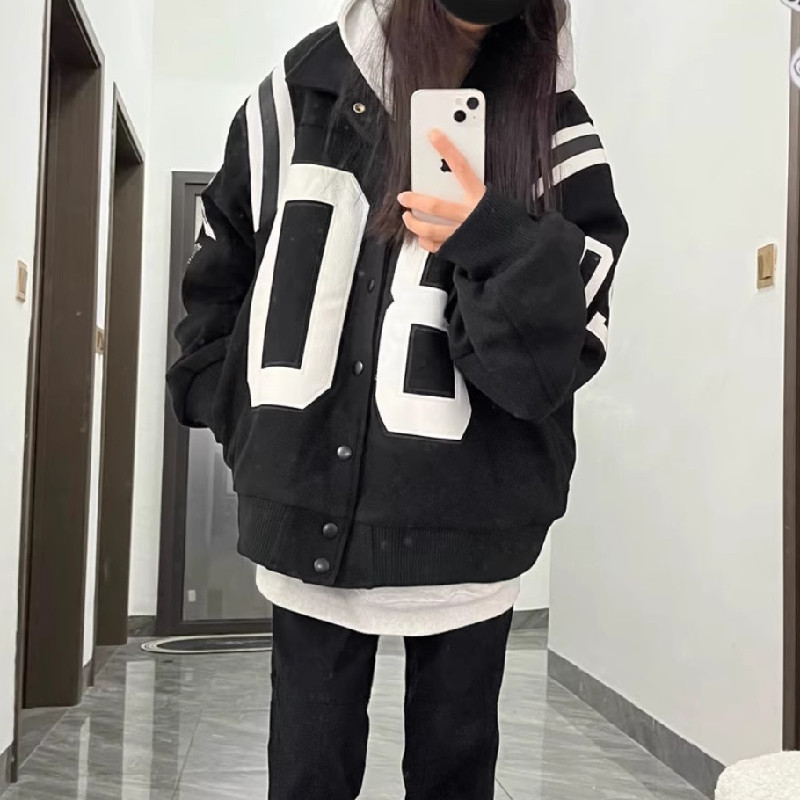 秋2025棒球服外套冷淡系设计感小众短款休闲夹克潮102B-JK5829P88,男装夹克,星座102B