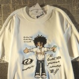 潮牌嘻哈卡通十字架纯棉短袖t恤宽松美式半袖上衣102B-T7644P30，男装T恤，星座102B