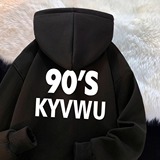 连帽卫衣男潮牌字母印花高街冬加绒加厚外套102B-W2545P48加绒58，男装卫衣，星座102B