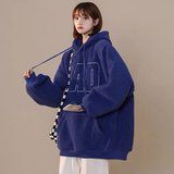 球2025羊羔绒卫衣美式高街开衫宽松慵懒风外套潮102B-W8802P45特，女装短外套，星座102B