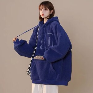 球2025羊羔绒卫衣美式高街开衫宽松慵懒风外套潮102B-W8802P45特图片