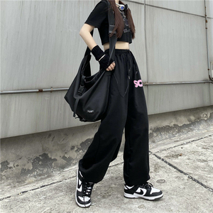 抽绳百搭宽松字母长裤休闲运动裤hiphop跳舞潮ins102B-K658P40图片
