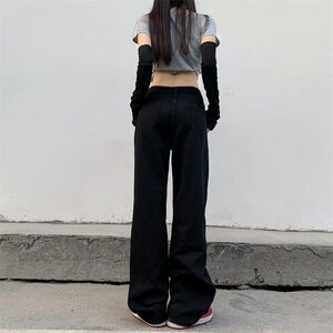 嘻哈高街水洗牛仔裤宽松直同长裤男女美式印花潮102B-N1007P55图片