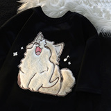 纯棉植绒绣花夏季新款短袖T恤男女天猫抖音品质102B-T83041P30，男装T恤，星座102B
