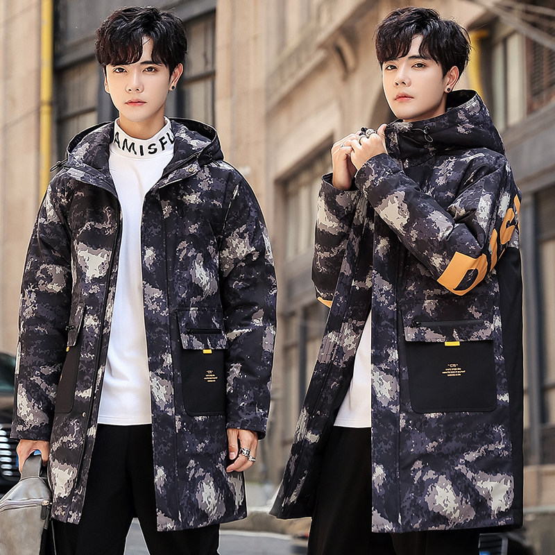 冬装加厚90绒迷彩大口袋连帽后背字母logo羽绒服男102B-B018P260,男装羽绒服,星座102B