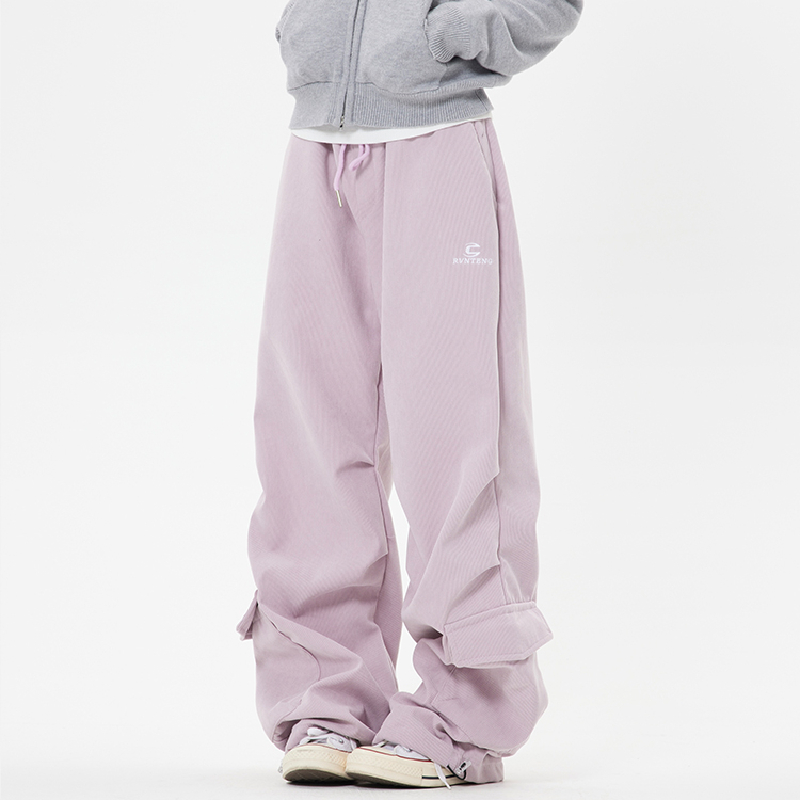 加绒美拉德灯芯绒工装裤学生韩版宽松休闲卫裤102B-K810P45加绒55，男装休闲裤，星座102B