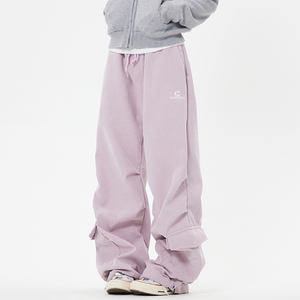 加绒美拉德灯芯绒工装裤学生韩版宽松休闲卫裤102B-K810P45加绒55，男装休闲裤，星座102B