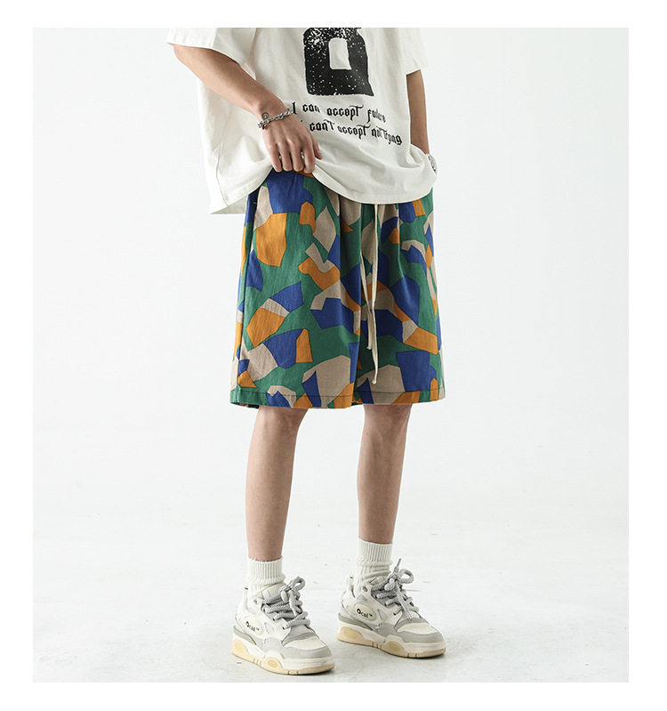 夏季新款水洗口袋百搭沙滩五分裤短裤男宽松中裤102B-K4007P28,男装牛仔裤,星座102B