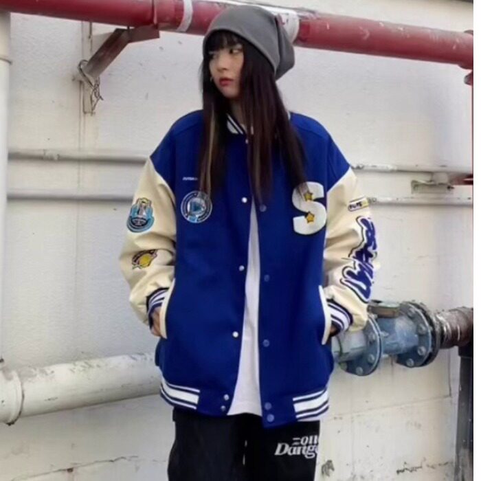 春棒球服宽松克莱因蓝外套工装休闲夹克男女外套102B-JK502P68,男装夹克,星座102B